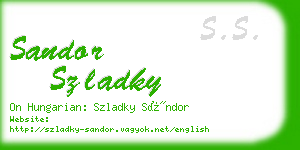 sandor szladky business card